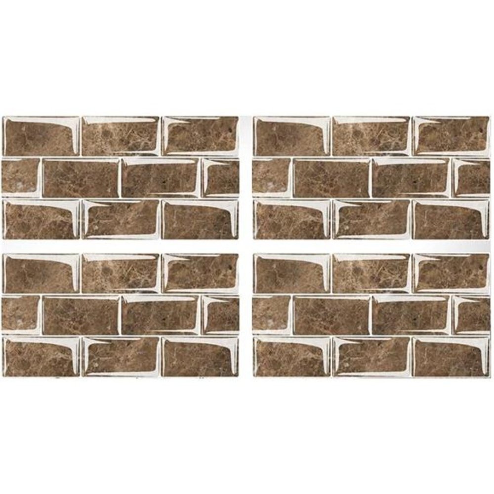 10 Sheets 12X6 3D Marble Vinyl Backsplash, Crystal Tile Stickers for Kitchen